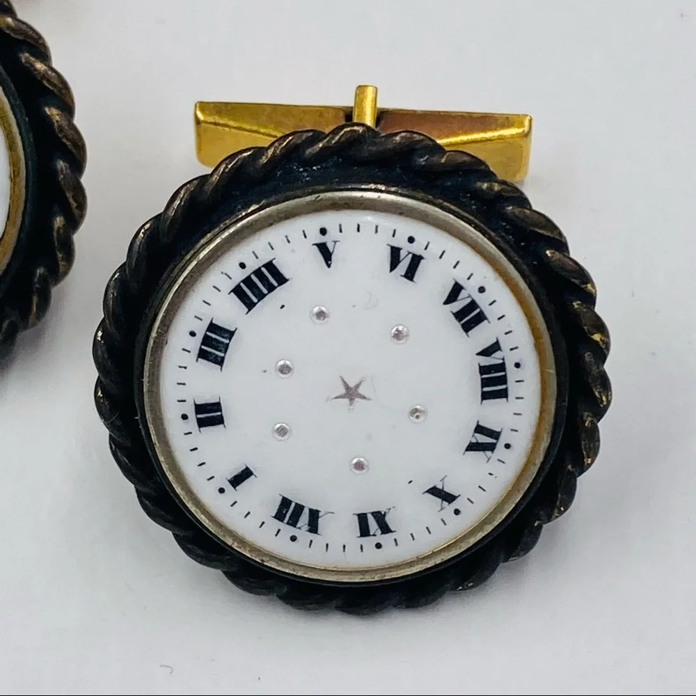 Vintage Michaud 1950’s Clock Face Cuff Links